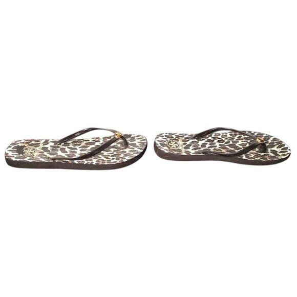Tory Burch Women's Leopard Flip Flops Size 7 Brown - Picture 7 of 8